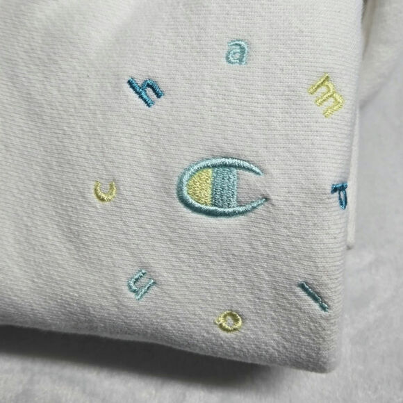 Champion Vintage Reverse Weave Ladies Medium M White Hoodie Pullover Women - Picture 7 of 7